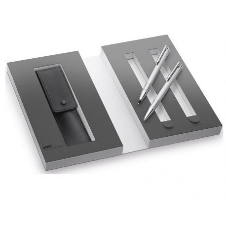 Parure de Stylos (Bille & Portemine 0,7 mm) LAMY® Logo Brushed + Etui Offert Parure de Stylos (Bille & Portemine 0,7 mm) LAMY® Logo Brushed + Etui Offert