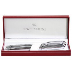 Parure de Stylos Plume & Bille Enzo Varini® "Castello" Chromé