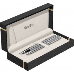 Parure Stylos Plume & Bille Scrikss® Vénus Chrome Pointe Diamant