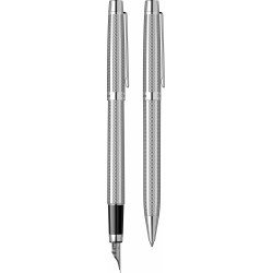 Parure Stylos Plume & Bille Scrikss® Vénus Chrome Pointe Diamant