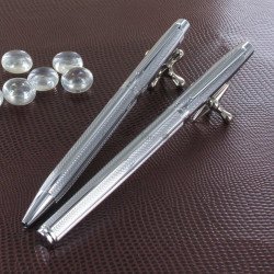 Parure Stylos Plume & Bille Scrikss® Vénus Chrome Pointe Diamant