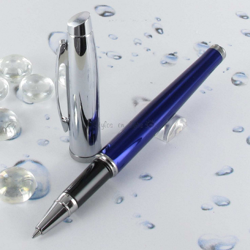 Stylo Roller Scrikss® Bleu Chrome