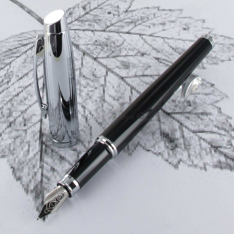 Stylo Plume Moyenne Scrikss® Noir Chrome Stylo Plume Moyenne Scrikss® Noir Chrome