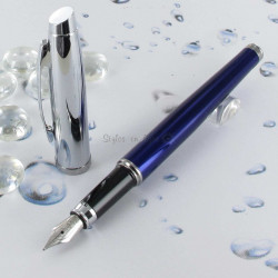 Stylo Plume Moyenne Scrikss® Bleu Chrome