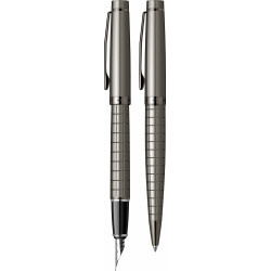 Parure Stylos Plume & Bille Scrikss® Honour Gris Carbone