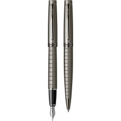 Parure Stylos Plume & Bille Scrikss® Honour Gris Carbone