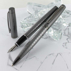 Parure Stylos Plume & Bille Scrikss® Honour Gris Carbone
