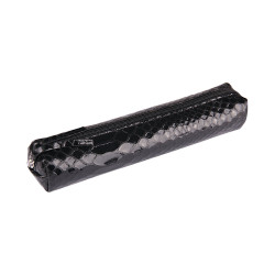 Trousse Slim en Cuir à Stylos Clairefontaine® Noire Python