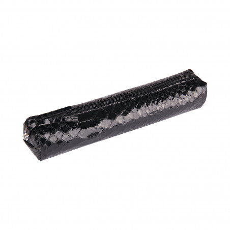 Trousse Slim en Cuir à Stylos Clairefontaine® Noire Python