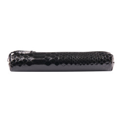 Trousse Slim en Cuir à Stylos Clairefontaine® Noire Python