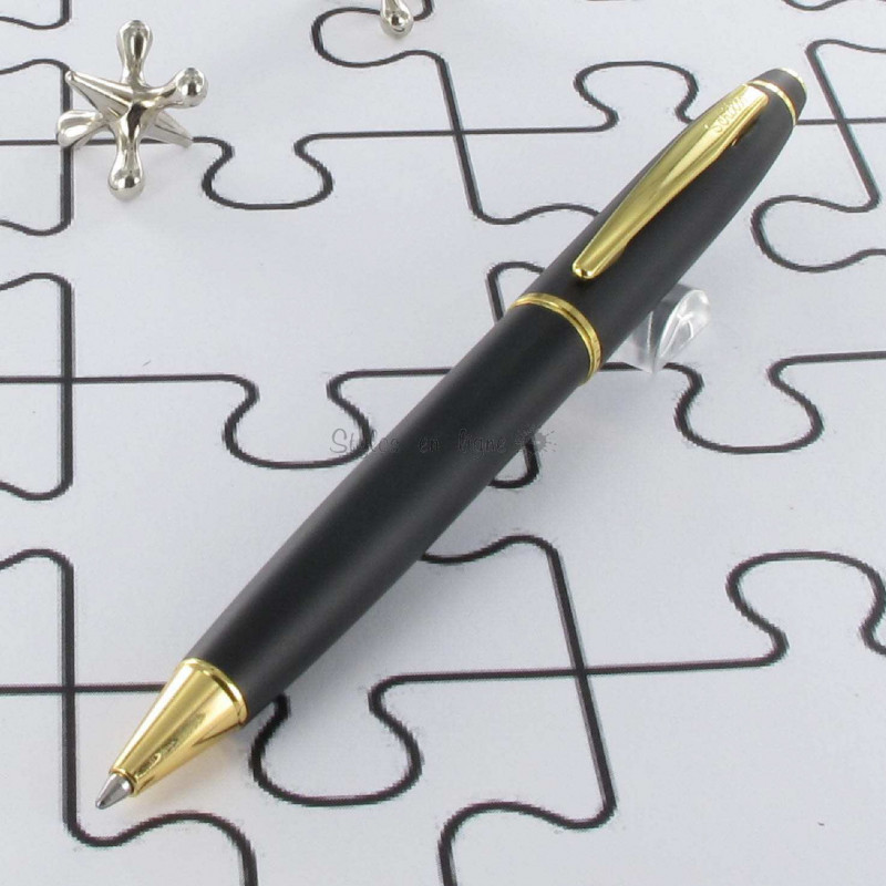 Stylo Bille Scrikss® Noble Noir Mat et Or Stylo Bille Scrikss® Noble Noir Mat et Or