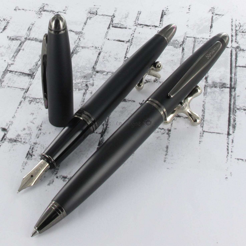 Parure Stylos Plume & Bille Scrikss® Knight Noir Mat Parure Stylos Plume & Bille Scrikss® Knight Noir Mat