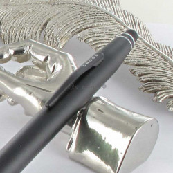 Coffret Stylo Bille et Stylet Cross® "Tech2" Noir + Etui Cuir Noir