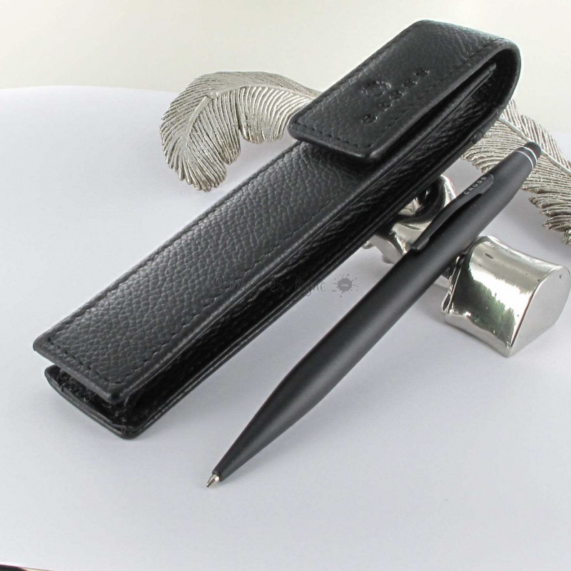Coffret Stylo Bille et Stylet Cross® "Tech2" Noir + Etui Cuir Noir Coffret Stylo Bille et Stylet Cross® "Tech2" Noir + Etui Cuir Noir