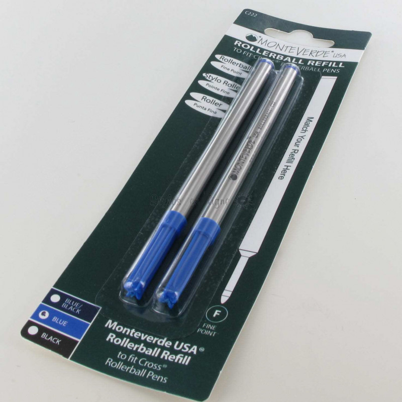 Lot de 2 Recharges Rollers Bleue type Cross Monteverde® générique Lot de 2 Recharges Rollers Bleue type Cross Monteverde® générique