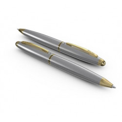Stylo Bille Scrikss® Knight Acier Mat et Plaqué Or