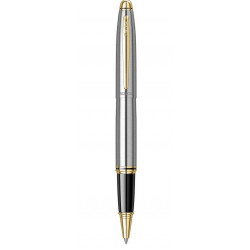 Stylo Roller Scrikss® Knight Acier Mat et Plaqué Or