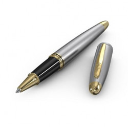 Stylo Roller Scrikss® Knight Acier Mat et Plaqué Or