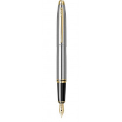Stylo Plume Scrikss® Knight Acier Mat et Plaqué Or