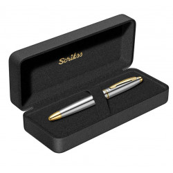 Stylo Plume Scrikss® Knight Acier Mat et Plaqué Or