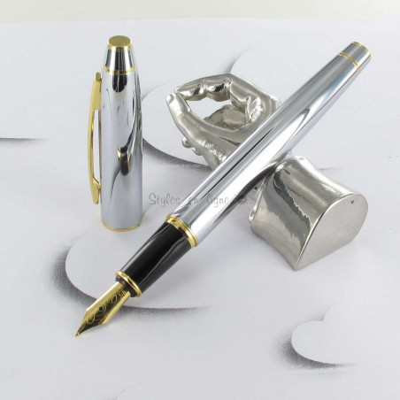 Stylo Plume Scrikss® Noble Chrome et Or