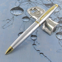 Stylo Bille Scrikss® Knight Acier Mat et Plaqué Or