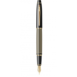 Stylo Plume Moyenne Scrikss® Noble Noir Laqué et Or