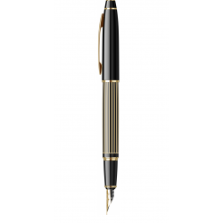 Stylo Plume Moyenne Scrikss® Noble Noir Laqué et Or