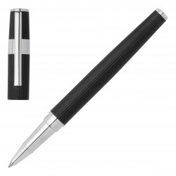 Stylo Roller Hugo Boss® Gear® Pinstripe Noir Chrome