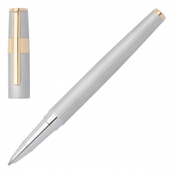Stylo Roller Hugo Boss® Gear® Pinstripe Chromé Doré