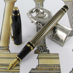 Stylo Plume Moyenne Scrikss® Noble Noir Laqué et Or