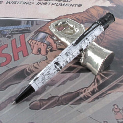 Stylo Roller Retro51® Rocketeer Bande dessinée noir et blanc