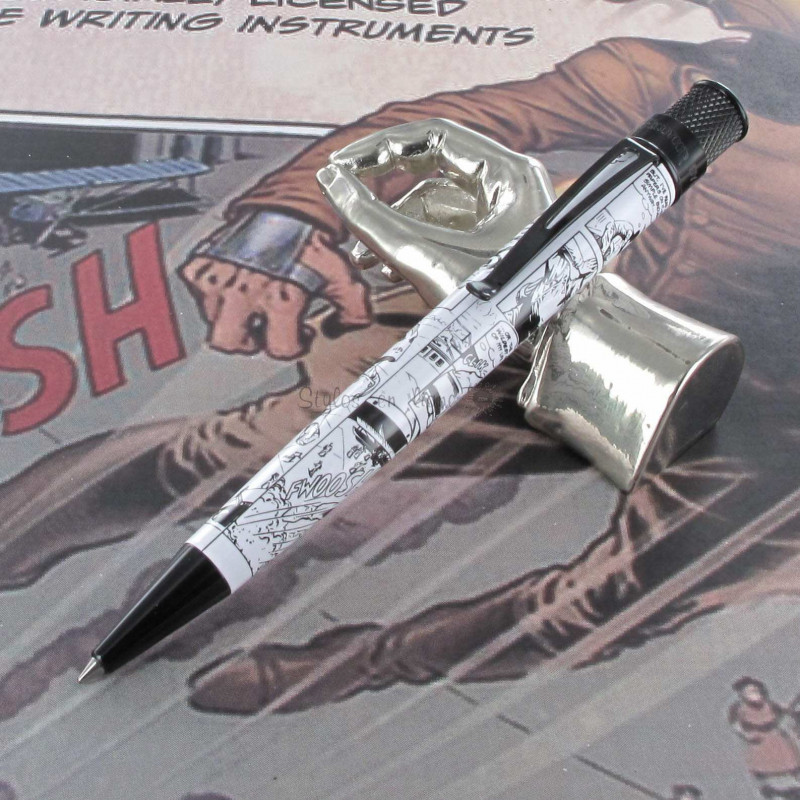 Stylo Roller Retro51® Rocketeer Bande dessinée noir et blanc