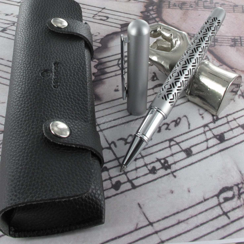 Stylo Roller Oberthur® "Jaïpur" Argent + Etui Stylo Roller Oberthur® "Jaïpur" Argent + Etui