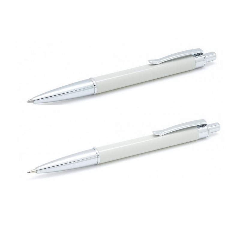 Parure Stylos Bille & Portemine Inoxcrom® Beat Laqué Gris Perle Parure Stylos Bille & Portemine Inoxcrom® Beat Laqué Gris Perle