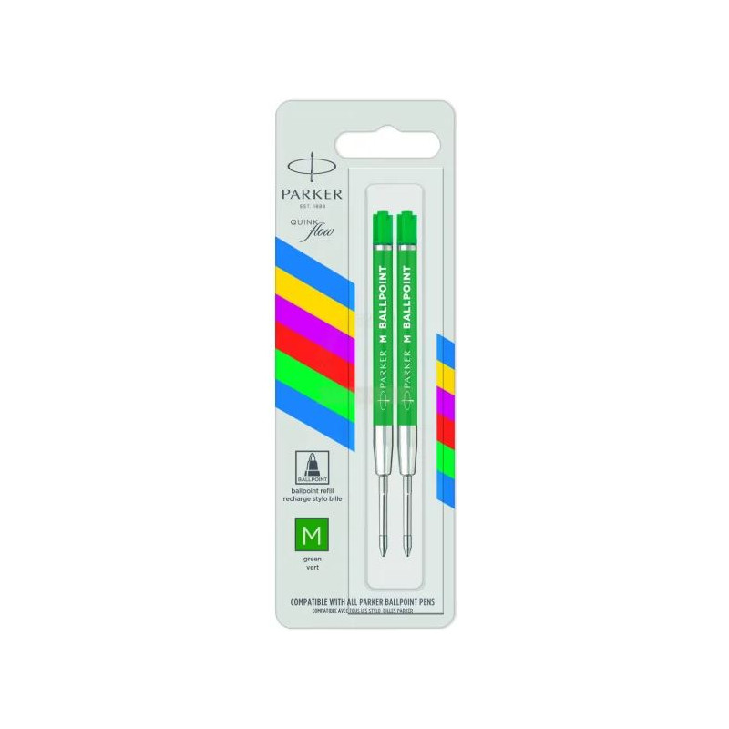 Lot de 2 Recharges Billes Vertes Moyenne Parker® Lot de 2 Recharges Billes Vertes Moyenne Parker®
