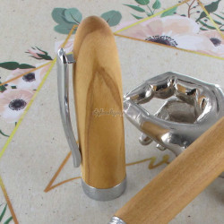 Stylo Roller Oberthur® "Quito" Bois d'Olivier + Etui Manta offert