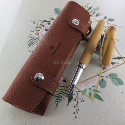 Stylo Roller Oberthur® "Quito" Bois d'Olivier + Etui Manta offert