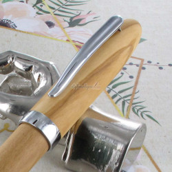 Stylo Plume Oberthur® "Quito" Bois d'Olivier + Etui Manta offert