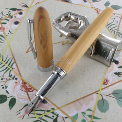 Stylo Plume Oberthur® "Quito" Bois d'Olivier + Etui Manta offert