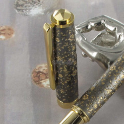 Stylo Roller Oberthur® "Byzance" Gris & Or