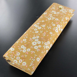 Etui Stylos Oberthur® Barbade (double poche) Fleuri Moutarde