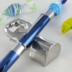 Stylo Roller Cross® "Beverly" Laque Bleu + Etui Cuir Noir