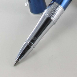 Stylo Roller Cross® "Beverly" Laque Bleu + Etui Cuir Noir