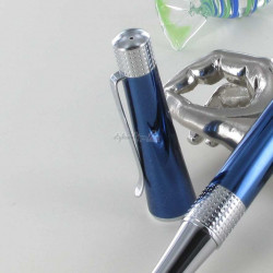 Stylo Roller Cross® "Beverly" Laque Bleu + Etui Cuir Noir