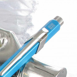 Stylo Bille Caran d'Ache® 849 "COLORMAT-X" Bleu Turquoise