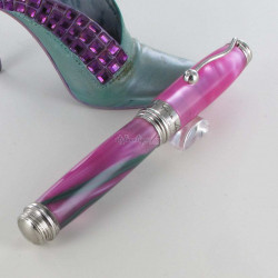 Stylo Plume Jean Pierre Lépine® "INDIGO" Rose & Filets Verts