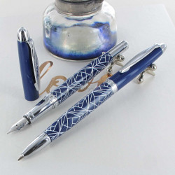 Parure de Stylos Plume & Bille Enzo Varini® "Maggiore" Marine