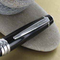 Stylo Roller Cross® "Bailey" Noir Laqué (convertible en bille)