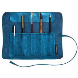 Trousse artiste Clairefontaine® Cuir Irisé Bleu K3